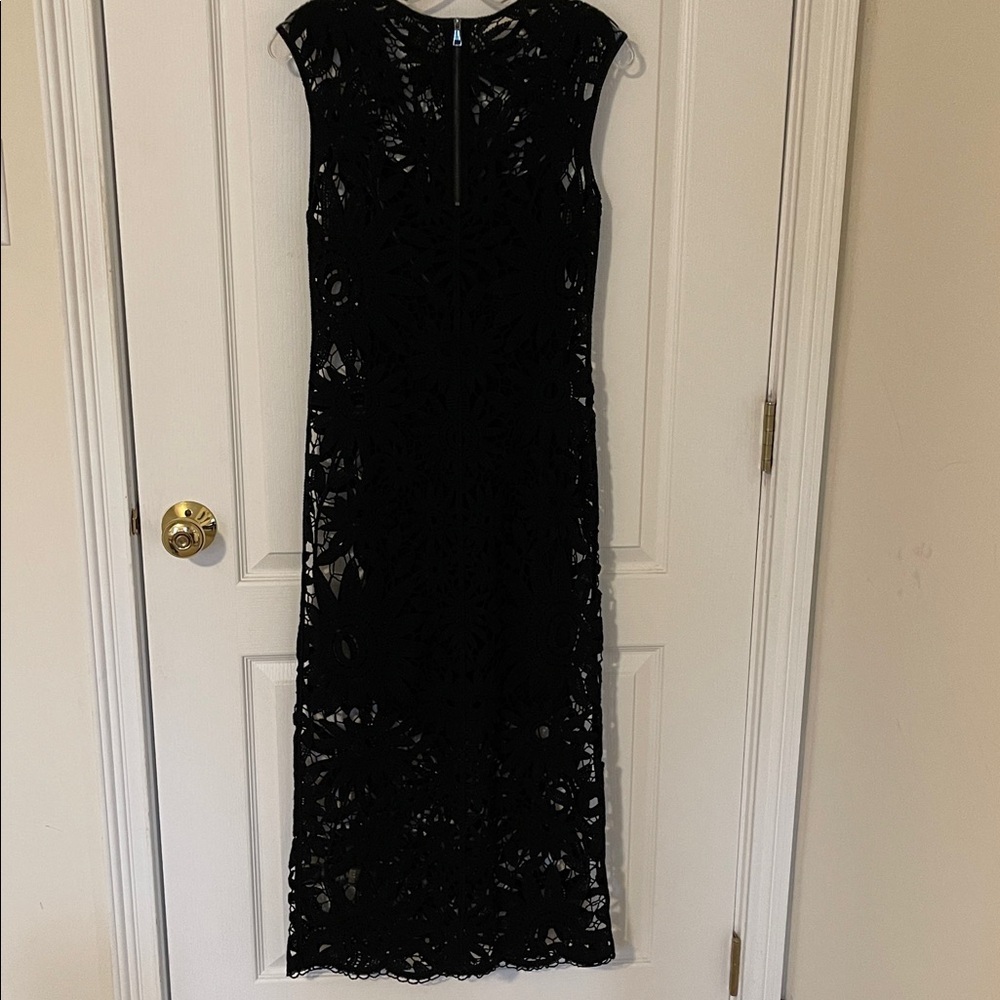 Ted Baker Black Crochet Lace Sleeveless Dress - Picture 6 of 6